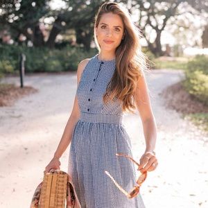 Ardith Gingham Fit & Flare Midi Dress